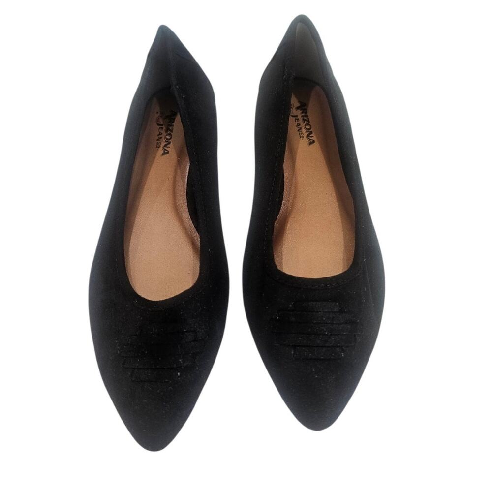 Arizona Jeans Black Faux Suede Flats Women's SZ 6.5